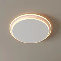 Modern Minimalist Round Ceiling Light With Illuminated Edge And White Surface