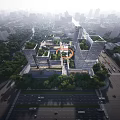 Comprehensive Urban Planning Aerial View With Modern Buildings Green Spaces And Roads