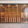 Luxury Modern Wine Cabinet With Glass Doors LED Lighting And Multiple Wine Racks