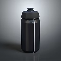 Modern Black Water Bottle Featuring White Stripe And Sleek Design For Everyday Use 3d model