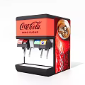 Coca-Cola Zero Sugar Kitchen Beverage Dispenser With Three Spouts Red Black Design 3d model