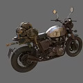 Vintage Motorcycle With Classic Design Leather Saddlebag Retro Mirrors And Chrome Details