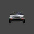 Classic White Two Door Car With Black Stripes And Alloy Wheels