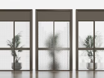 Modern sliding door glass sliding door 3d model