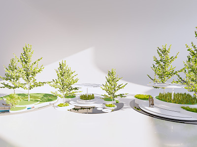 Modern Tree Pool Corridor Rack Round Pocket Park Wide View Node Round Tree Pool model