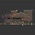 Modern cartoon train locomotive head train 3d model