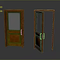 Wooden Doors With Glass Panels One Closed And One Open Design