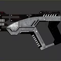 Futuristic Sci Fi Weapon Design With Metallic Silver And Black Structure Details