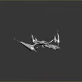 Advanced Silver Fighter Jet With Multiple Wings And Futuristic Design 3d model