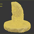Natural Honeycomb Structure Placed On Round Stone Base With Golden Honey
