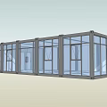 Modern Modular Building Structure Featuring Glass Walls And Container Modules