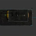 Industrial Equipment Structure With Yellow Storage Tank And Blue Metal Platform