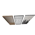 Modern Wooden and Black Metal Striped Room Dividers with Different Designs