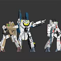 Colorful Robot Action Figures With Mechanical Armor And Weapon Accessories In Dynamic Poses