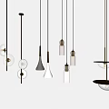 Various Modern Pendant Lights With Different Shapes And Metallic Accents For Interior Decoration