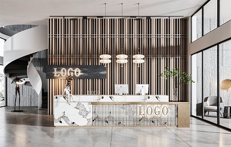 Modern Front Desk 3d model