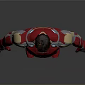 A Man Wearing Red And Gold Iron Man Armor Standing In Gray Background