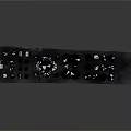 Television Set With Black Remote Control Featuring Multiple Function Buttons For TV
