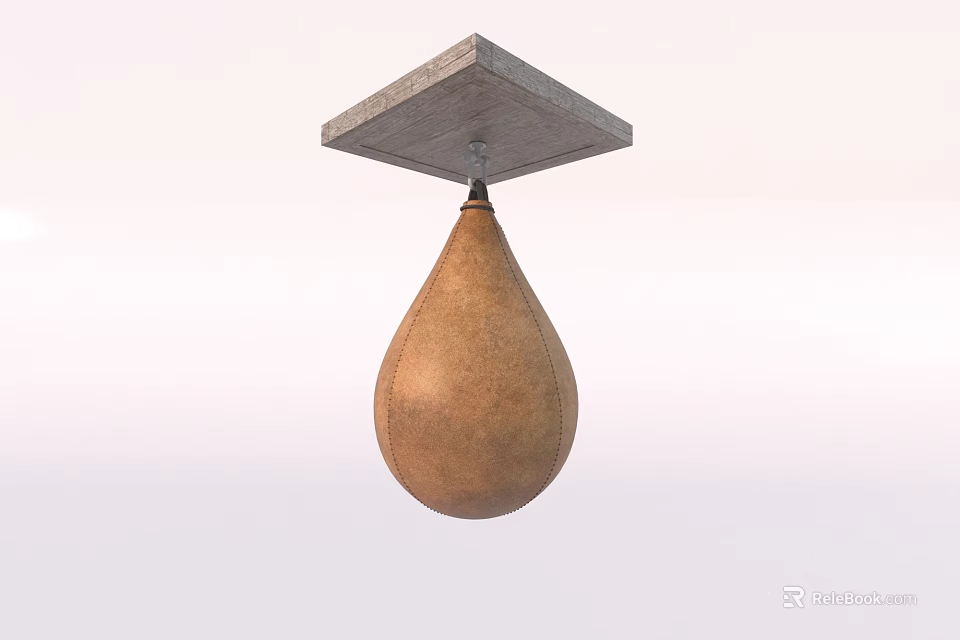 Durable Leather Punching Bag For Boxing Training Hanging From Ceiling Mount 3d model 