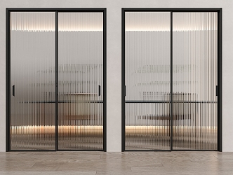 Modern sliding door Changhong glass sliding door 3d model