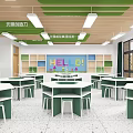 Modern classroom comprehensive practice room 3d model