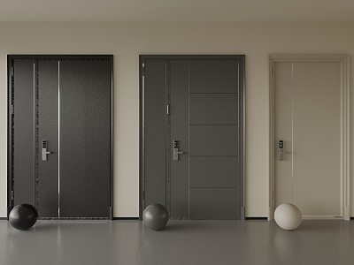 Modern entry door security door 3d model