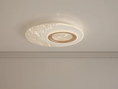 Modern Circular Ceiling Light With Layered Glass Shade And Soft Illumination 3d model