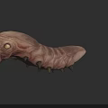 Menacing Fleshy Fantasy Creature 3D Model With Glowing Red Pincers Single Eye And Spikes