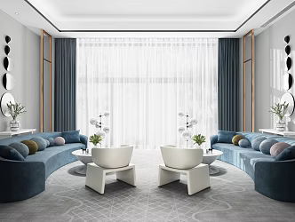 Light Luxury Meeting Room Reception Area 3d model