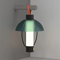 Modern Wall Mounted Table Lamp With Green Dome Shade And Black Frame 3d model
