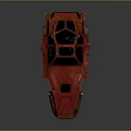 Red Sci Fi Spaceship Model With Futuristic Design And Detailed Structure