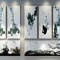 New Chinese abstract painting decorative painting 3d model