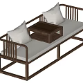 Minimalist Wooden Daybed With White Cushions Pillows And Small Table