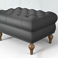 Elegant Black Leather Tufted Single Chair With Wooden Legs Design