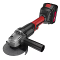 Industrial Angle Grinder Cordless Red Black Design With Grinding Wheel And Ergonomic Handle