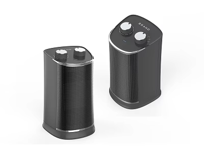 Modern Black Bluetooth Speakers With Knob Controls And TRONO Brand Design 3d model