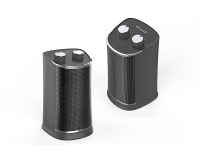 Modern Black Bluetooth Speakers With Knob Controls And TRONO Brand Design 3d model