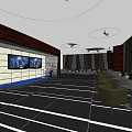 Modern KTV Lounge Interior Design With Large Screens Comfortable Seating And Lighting