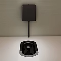 Black Desktop Stand with Square Panel and Circular Base Modern Minimalist Design for Office Use 3d model