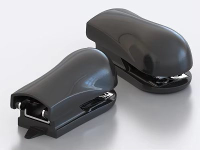 Two Black Staplers With Modern Ergonomic Design For Office Desktop Supplies 3d model