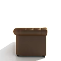 Classic Brown Leather Multi Seater Sofa With Tufted Design And Rounded Armrests 3d model