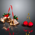 Festive Christmas Clothing Accessories With Brass Bells Red Balls And Green Leaves