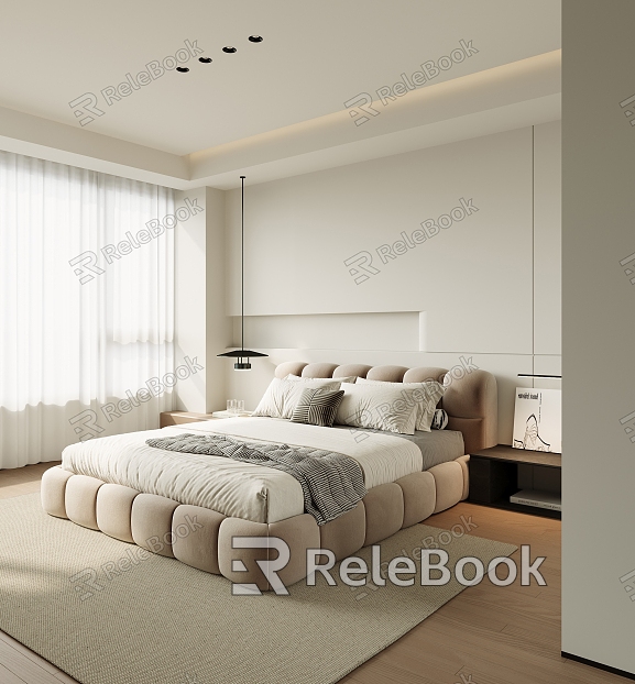 Cream wind bedroom model