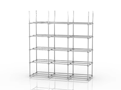 Sturdy Metal Display Shelf with Multiple Layers for Commercial Storage Use 3d model