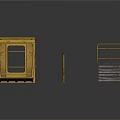 Industrial Equipment Set With Yellow Cabinet Metal Railings And Staircase Platform