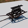 Vintage Wooden Handcart With Traditional Frame And Spoked Wheels Design