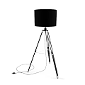 Modern Black Shade Floor Lamp With Tripod Metal Stand For Living Room