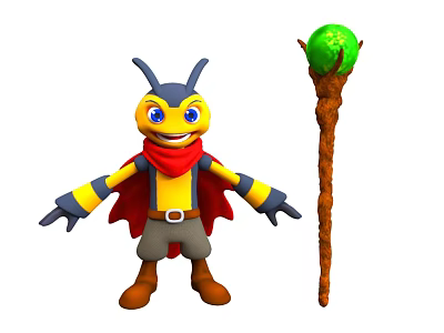 cartoon bee bumblebee anime animal animal character wasp mage cartoon animal anthropomorphic animal 3d model