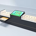 Modern Black Display Showcase With Glass Compartments Digital Screen And Drawers 3d model