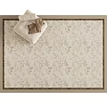 Beige Square Area Rug With Leaf Vine Pattern Brown Border And Beige Cushion